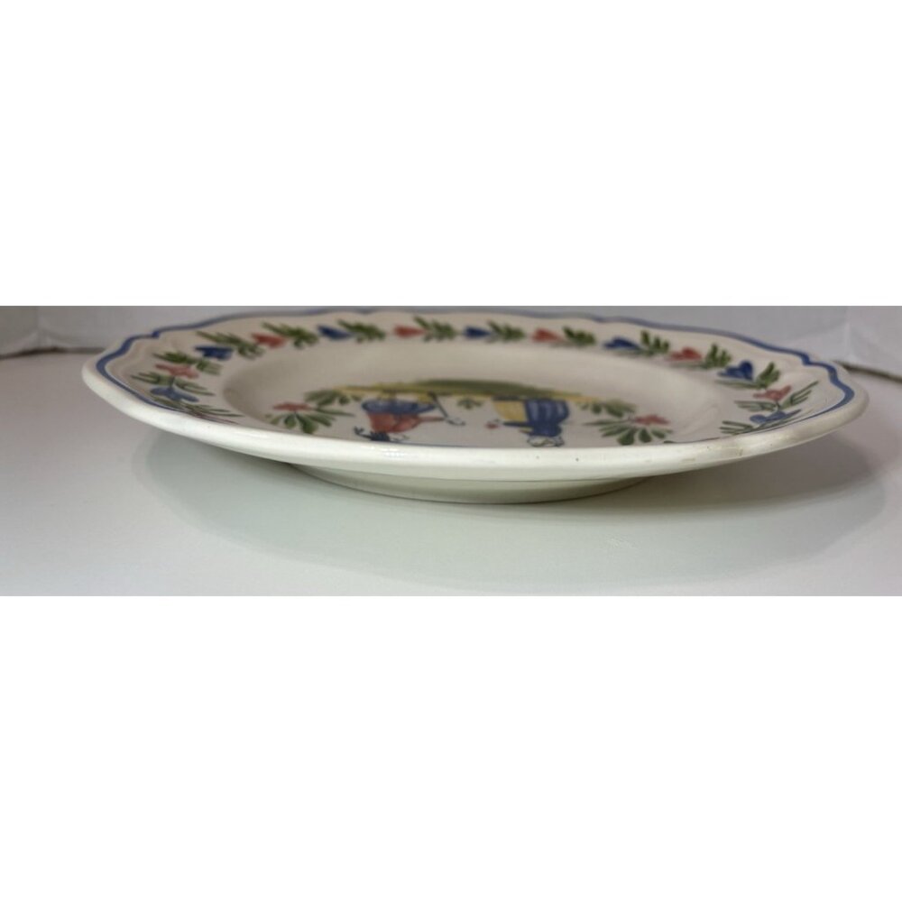 Vintage Brittany by Longchamp Dinner Plate Man Woman Couple France 10" - Picture 3 of 5